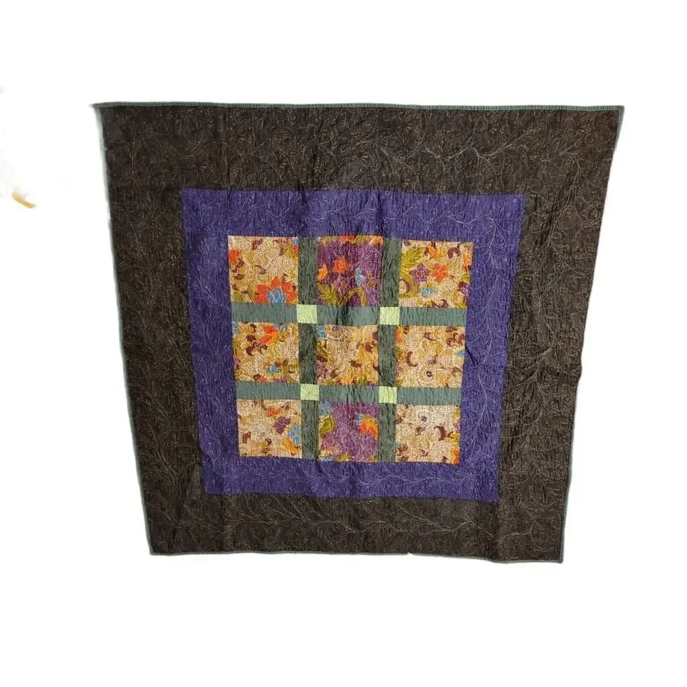 Vintage Flower Power Groovy Reversible Handmade Quilt Blanket Throw